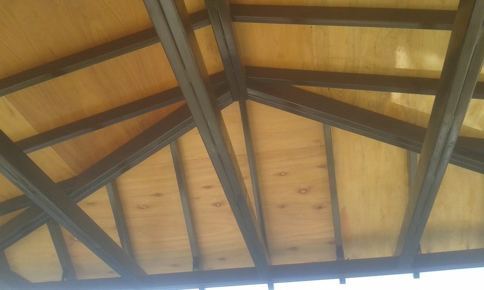 Estructura y techo en obra